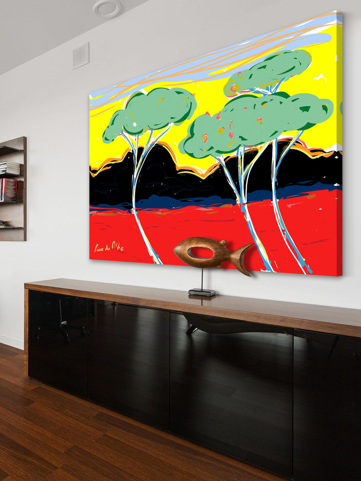 Marmont Hill, "Juan Les Pins 1" by Arthur Pina Painting on Wrapped Canvas, 45x30