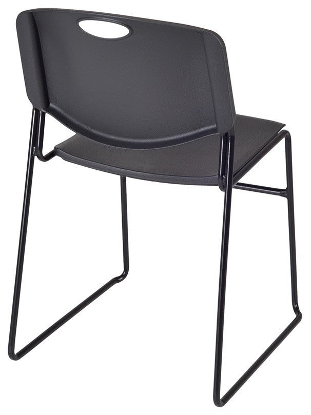 66"x24" Kee Training Table, Cherry/ Black and 2 Zeng Stack Chairs, Black