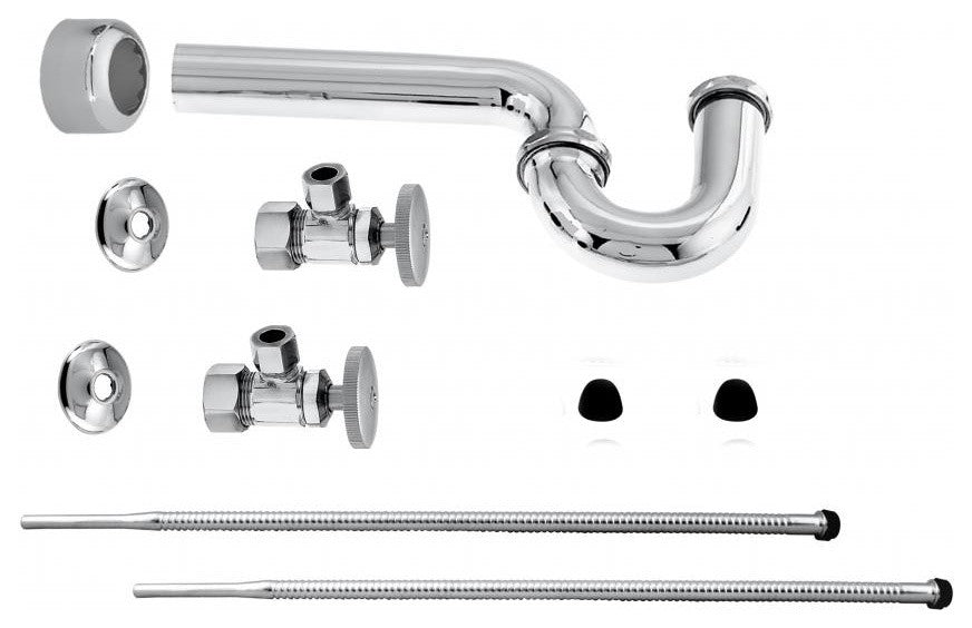Standard Pedestal Lavatory Kit With Round Handles, Polished Chrome