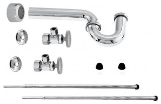 Standard Pedestal Lavatory Kit With Round Handles, Polished Chrome