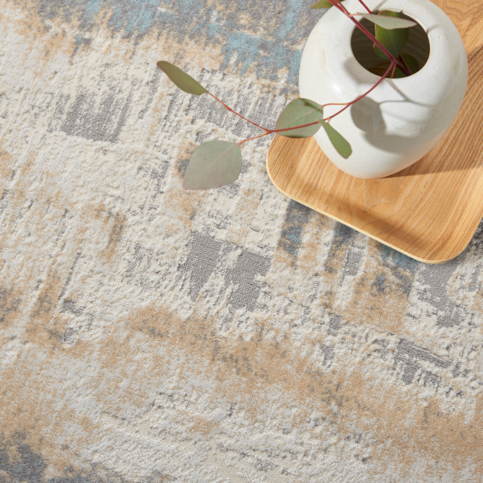 Calvin Klein CK005 Enchanting 8' x 10' Ivory Seaglass Modern Indoor Area Rug