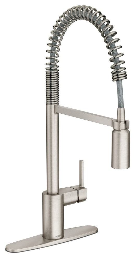 Spot Resist Stainless 1-Handle Spring Pulldown Kitchen Faucet