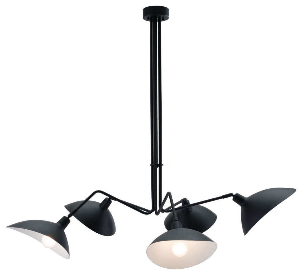 Pendant Ceiling Light Fixture, Steel Metal, Black, Kitchen Lounge Cafe Bistro