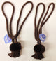 Set Of 2 Rope Cord Curtain Tie Backs With Tassel, Chocolate
