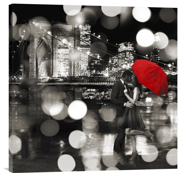 "A Kiss in the Night (BW detail)" Canvas by Dianne Loumer, 24x24"