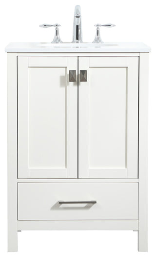 Isabel Single Bathroom Vanity, White, 24", Without Backsplash