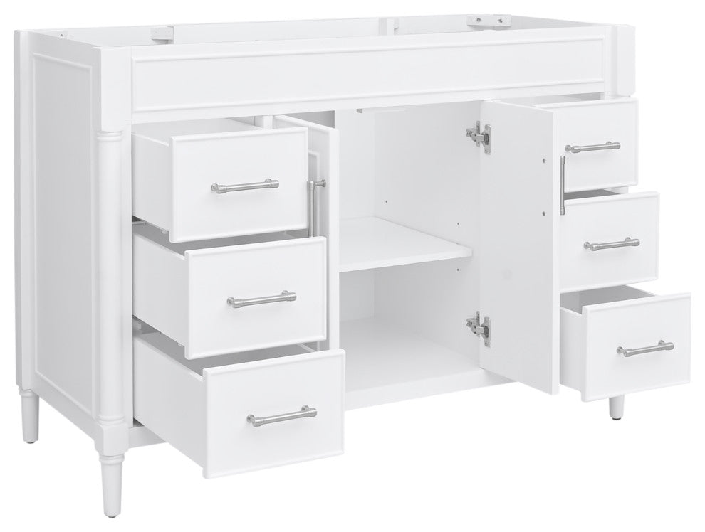 Avanity Bristol 48" Vanity Combo in White and Carrara White Marble Top