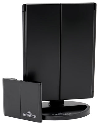 Touch & Go Trifold Makeup Mirror Bundle, Black