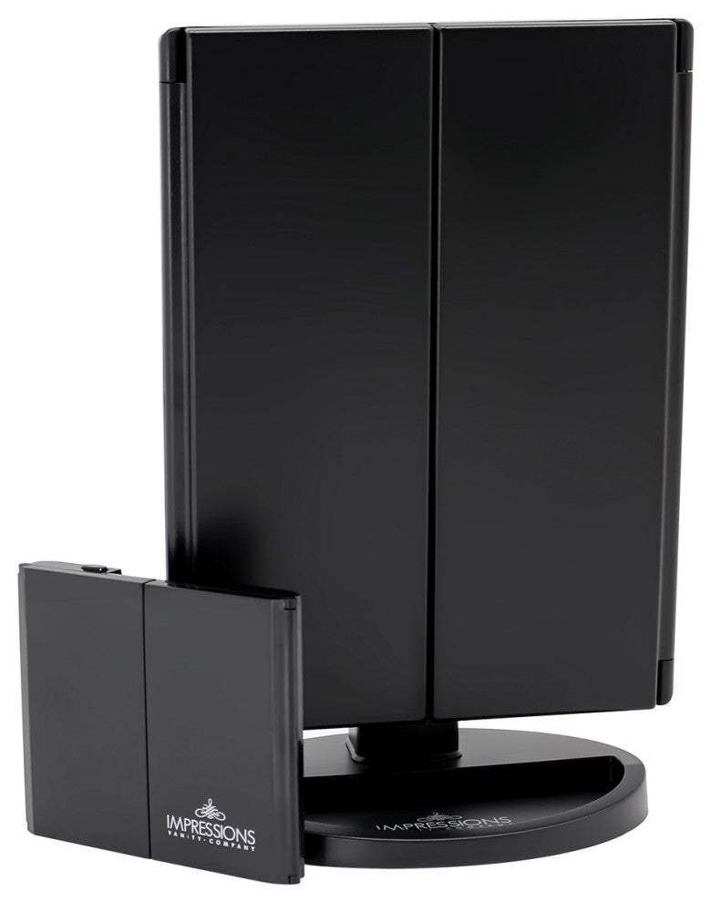 Touch & Go Trifold Makeup Mirror Bundle, Black