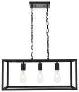 Black Finish 3-Light Pendant