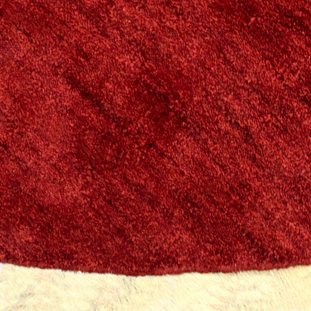 Hand Knotted Loom Silk Mix Area Rug Solid Light Red