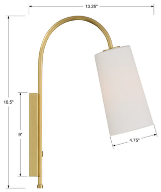 Alexa 1 Light Aged Brass Wall Mount