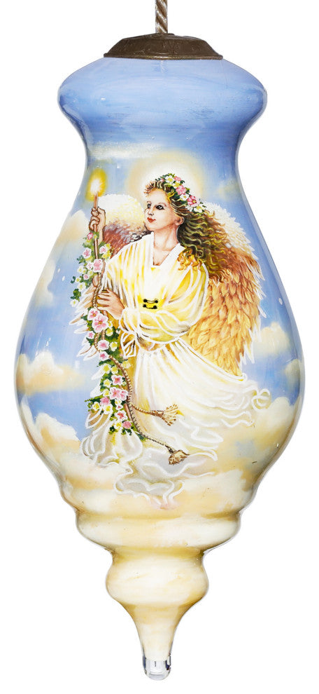 Angel Divine Hand Painted Mouth Blown Glass Ornament