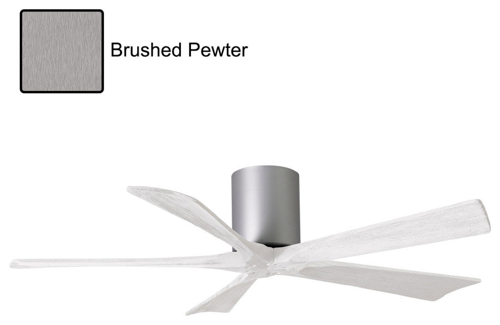 Matthews Fan, Irene-5H Ceiling Fan, Brushed Pewter, 52", Matte White