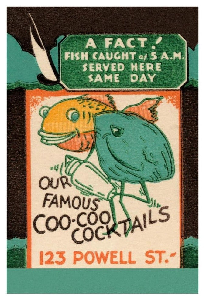 "Our Famous Coo-Coo Cocktails" Paper Print by Vintage Booze Labels, 26"x38"
