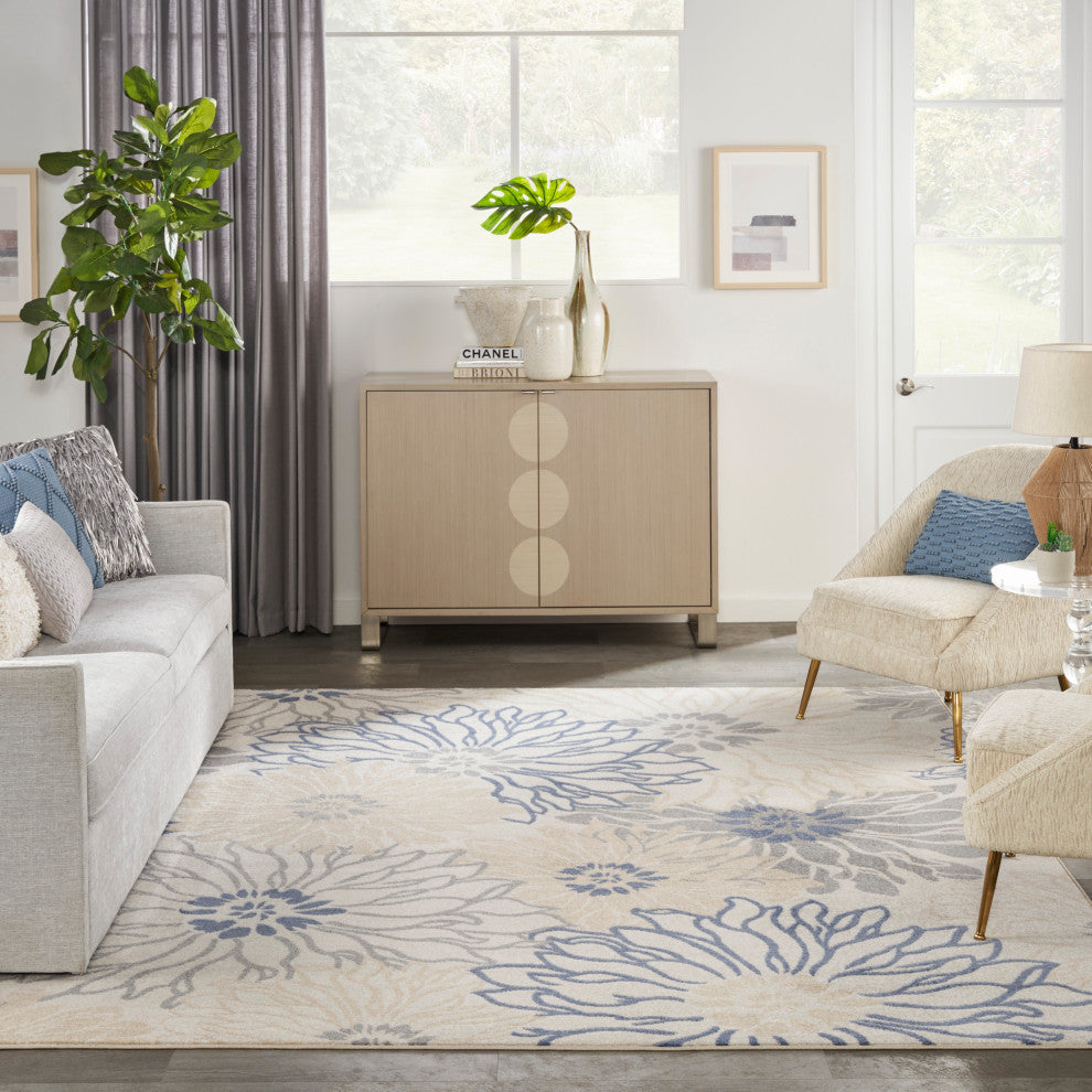 Nourison Passion 8' x 10' Ivory Grey Blue Contemporary Indoor Area Rug