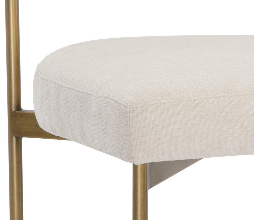 Seneca Dining Chair, Antique Brass, Danny Ivory, Set of 2