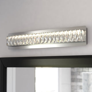 Melrose 26" Integrated LED Chrome Crystal Bath Bar Vanity Light
