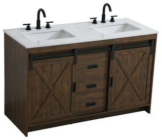 Home Living 54" Double Bathroom Vanity, Expresso