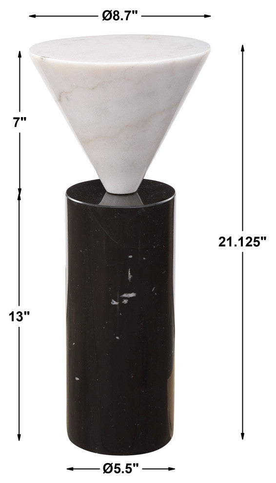 Uttermost Top Hat Marble Drink Table