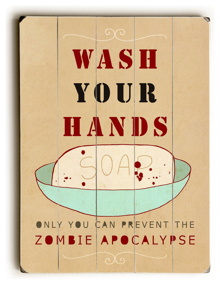 Wash Your Hands Wooden Sign