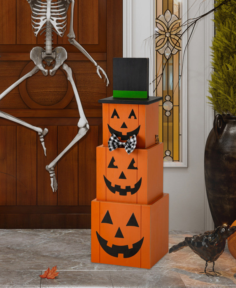 36"H Double Sided Wooden Porch Decor Halloween and Fall