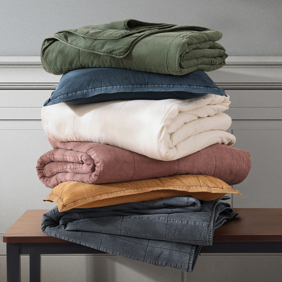 Stonewashed Cotton Canvas Duvet Cover Set, 3PC, Natural, Super Queen