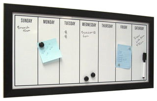 Wyeth Black Framed Magnetic Dry Erase Board Weekly Calendar