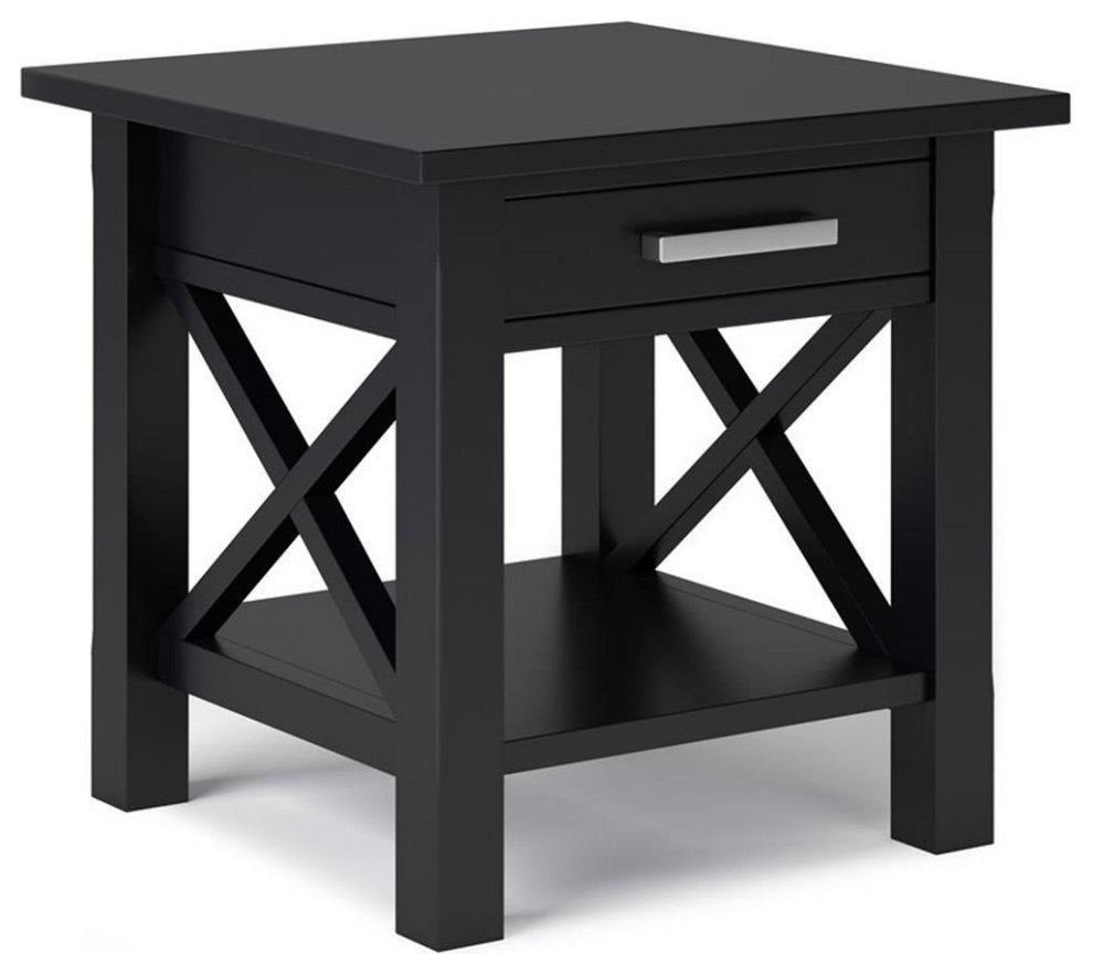 Kitchener Solid Wood End Table In Black