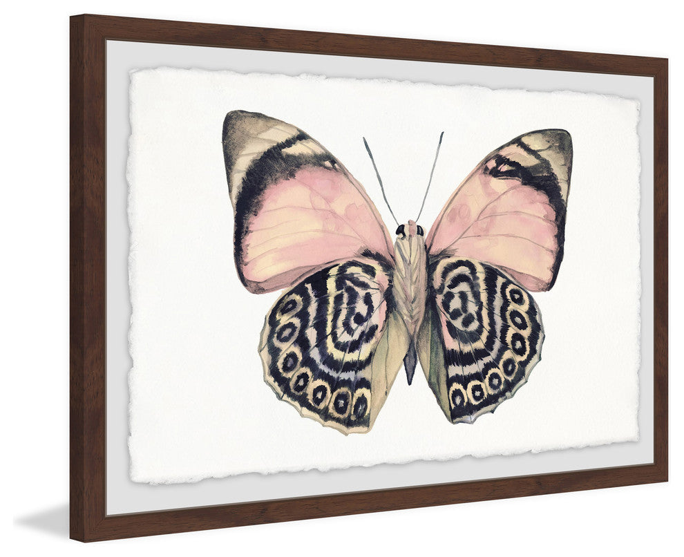 "Artsy Pink and Black Wings" Framed Painting Print, 36"x24"