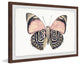 "Artsy Pink and Black Wings" Framed Painting Print, 36"x24"