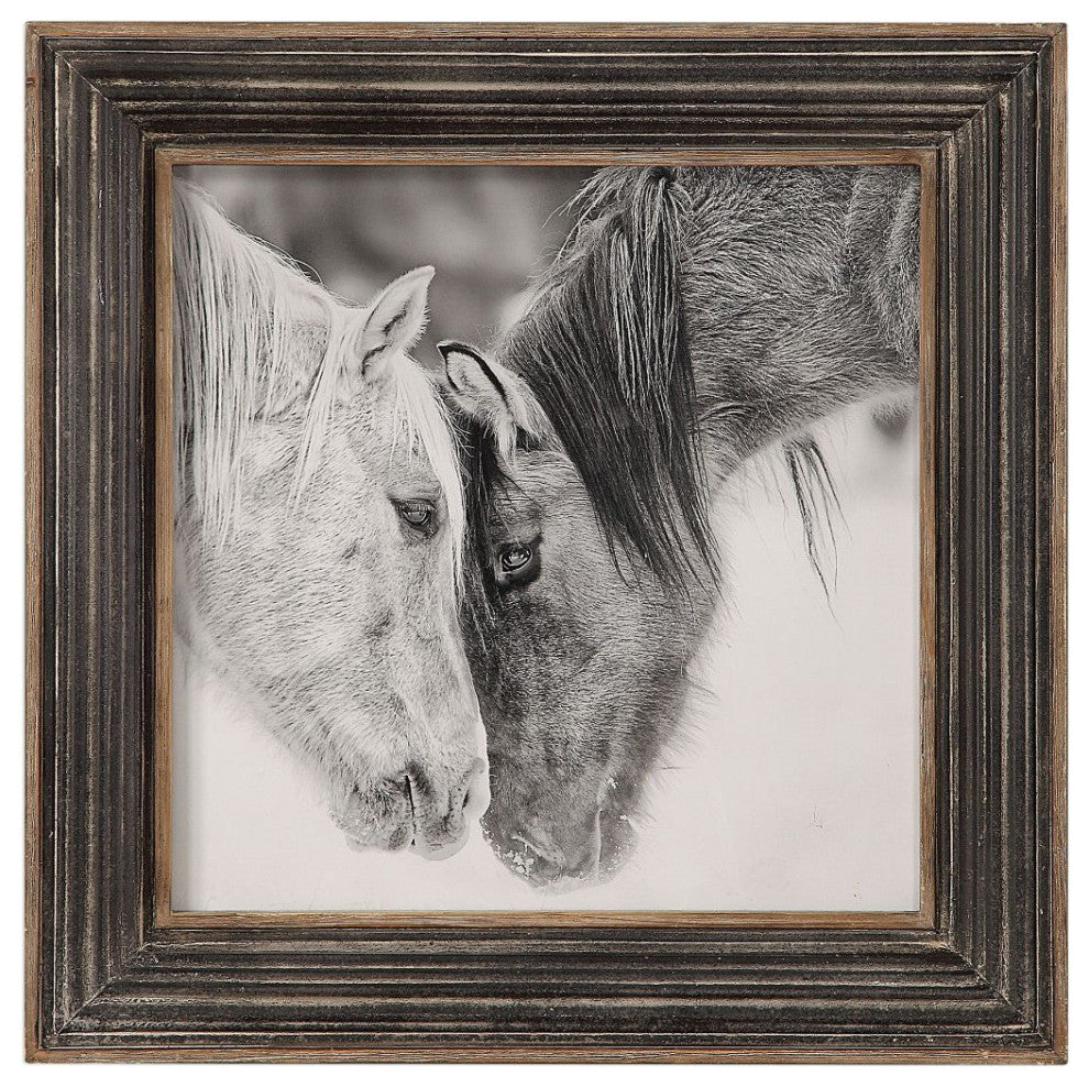Uttermost Custom Black And White Horses Print