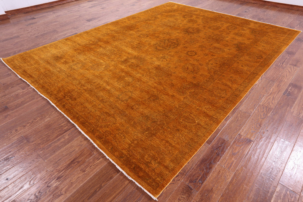 8' 10" X 11' 9" Handmade Overdyed Full Pile Wool Rug - Q12704