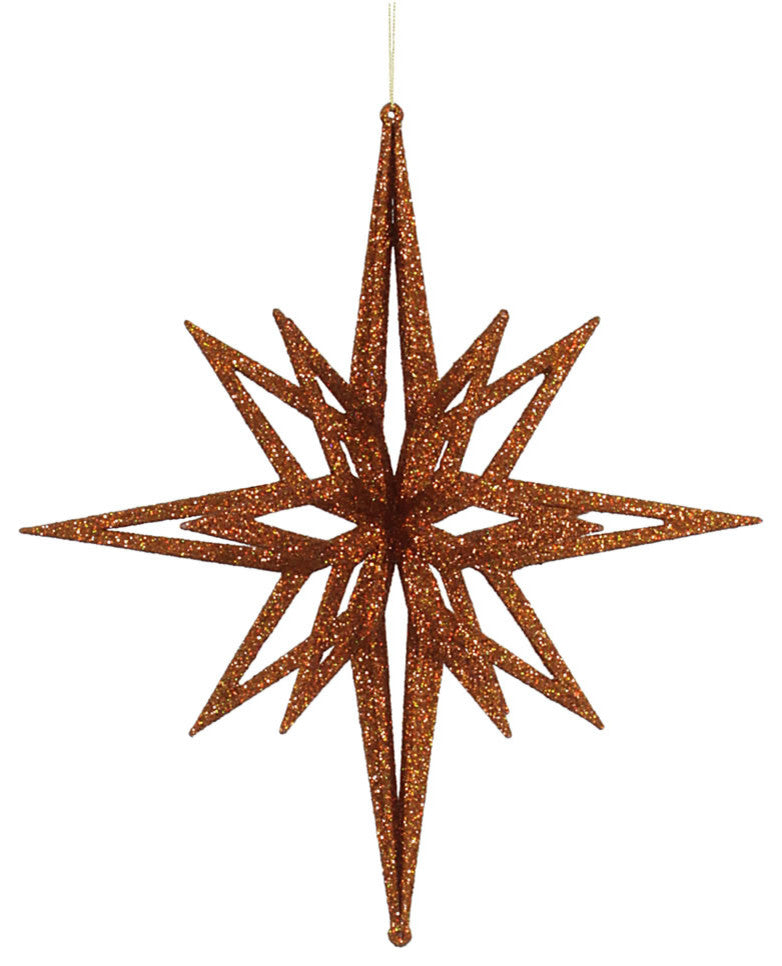 16" Copper 3D Glitter Star