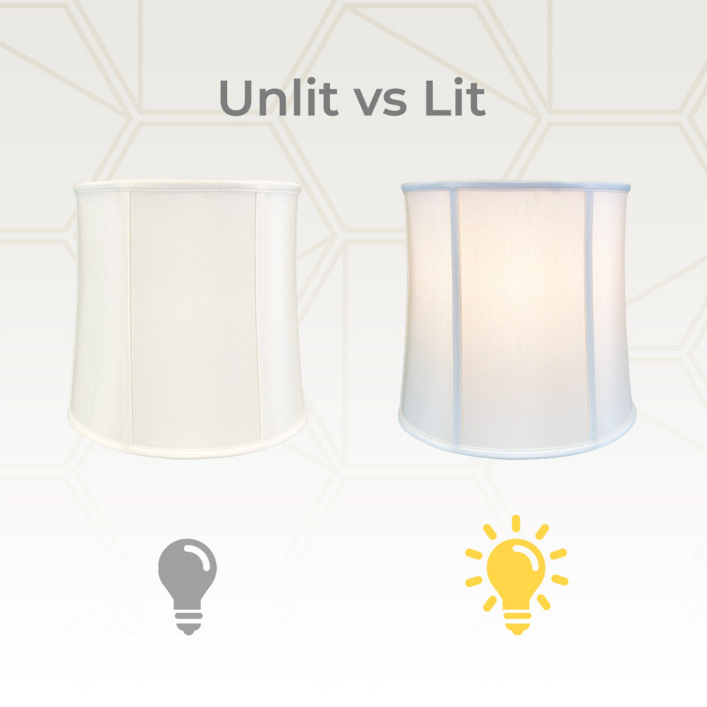 Royal Designs Drum Lamp Shade, White, 9x10x10, Set of 2