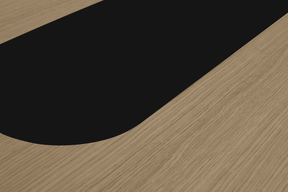 Modern Oak Dining Table, Round Corners