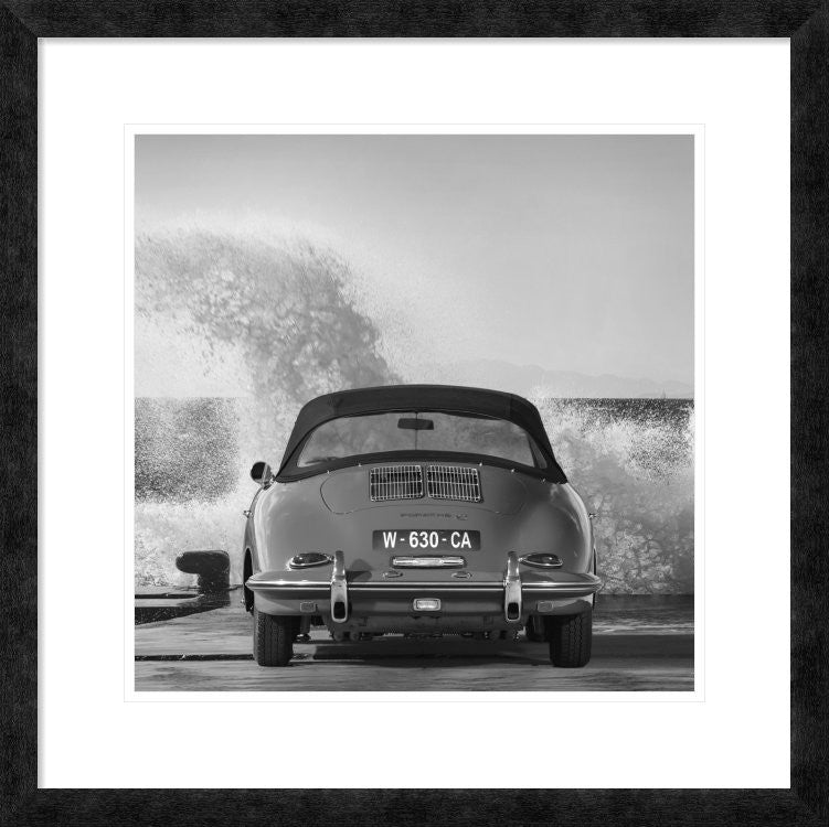 Ocean Waves Breaking on Vintage Beauties (BW detail 1), 26"x26"