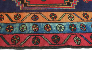 Fine Vintage Distressed Parvin Red/Navy Runner, 3'8 x 11'10