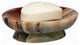 Vinca Collection Oval Soap Dish, Green and Brown and Burgandy