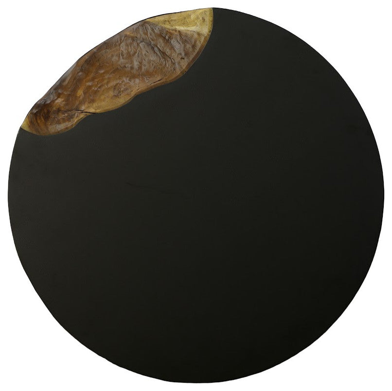 Cornered Coffee Table, Natural, Iron, Round