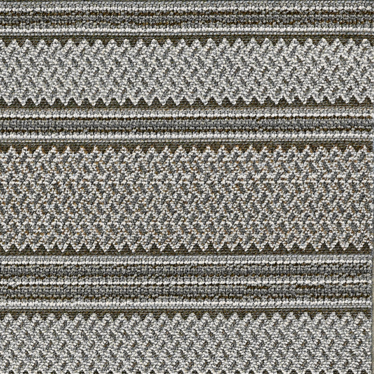 5'X8' Grey Machine Woven Abstract Geometric Indoor Area Rug
