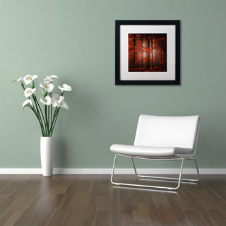 'Red Parallel Universe' Matted Framed Canvas Art by Philippe Sainte-Laudy