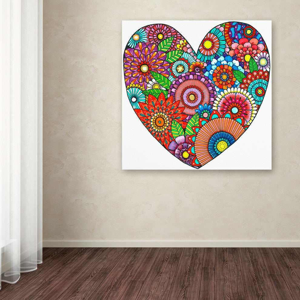 Hello Angel ''Floral Heart'' Canvas Art, 24x24