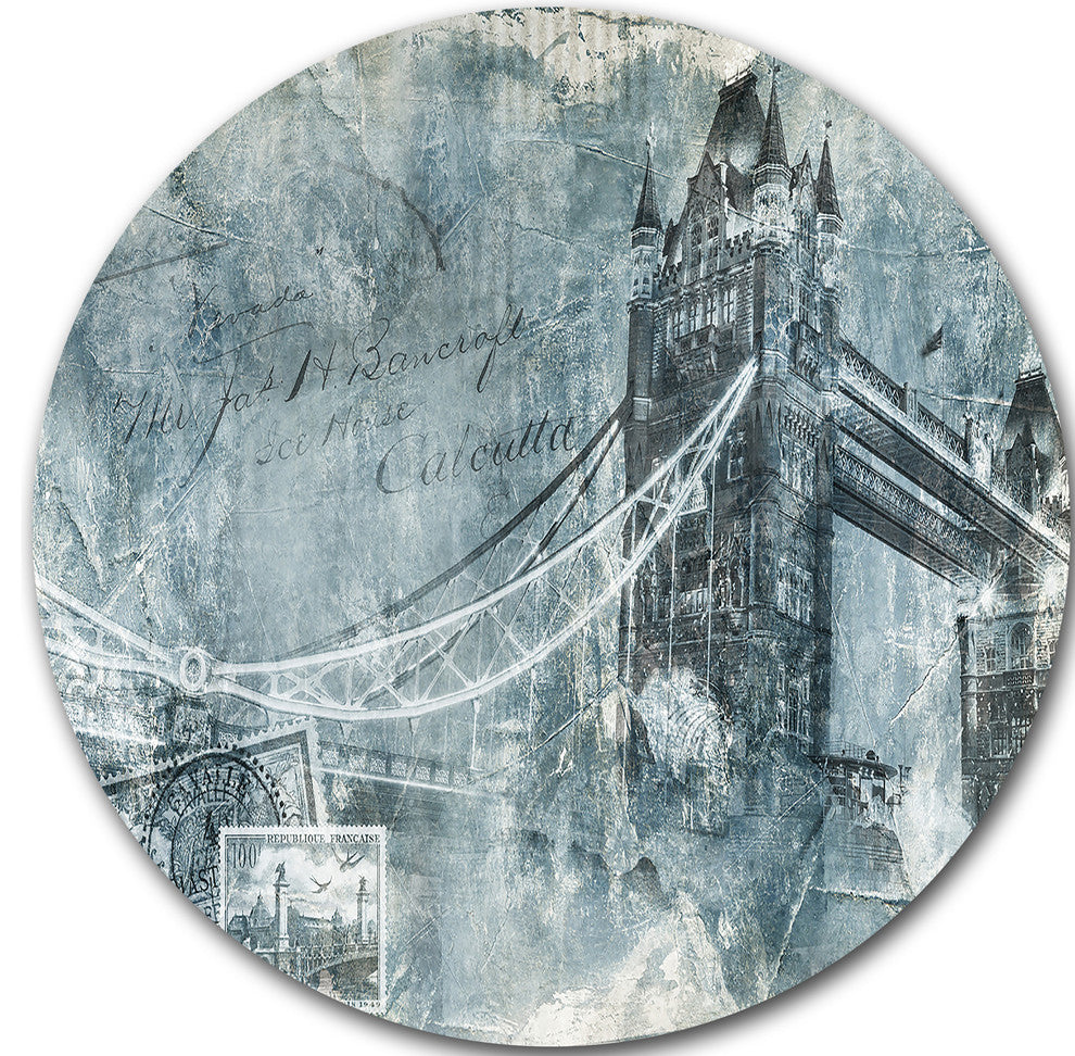 Tower Bridge London, Contemporary Disc Metal Artwork, 36"