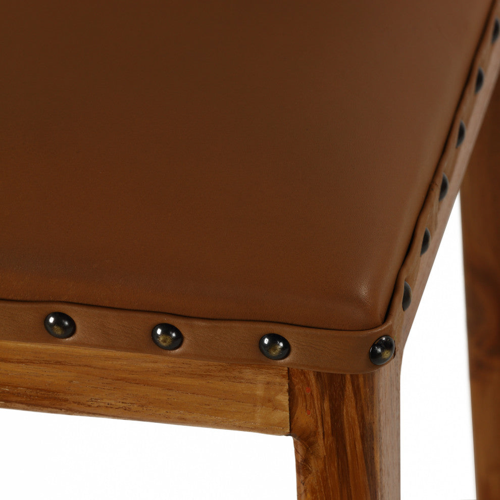 Bare Decor Bare Decor Luisa Counter Stool, Light Tan Genuine Leather