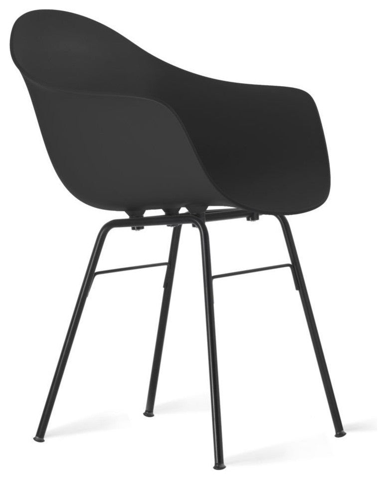 Ta Armchair, Er Base Black Powder Coated/Ocean Blue Seat