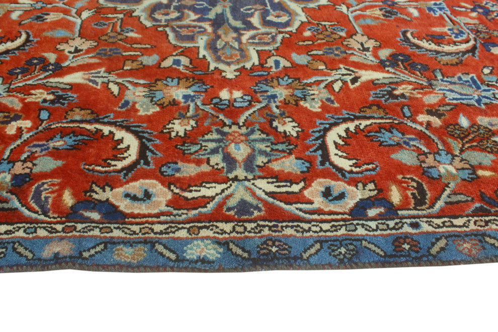 Fine Vintage Distressed Adom Rust/Blue Rug, 5'4x7'9