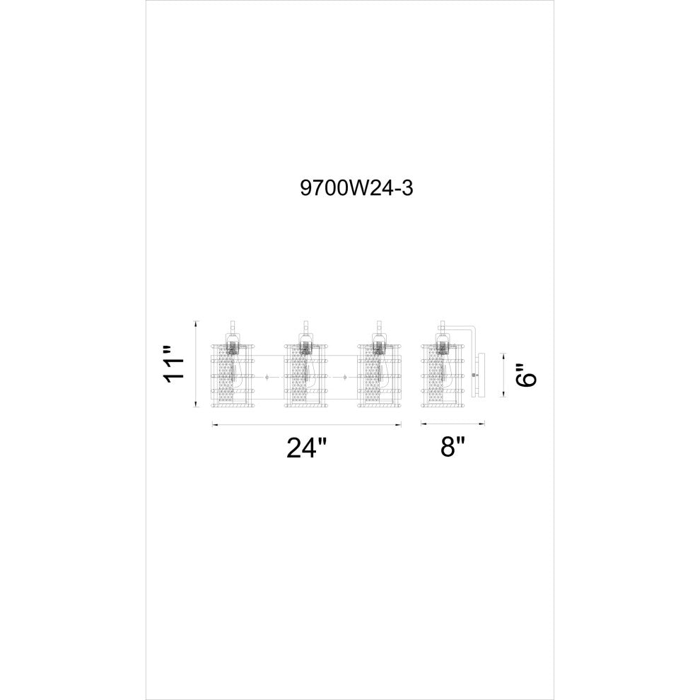 CWI Lighting 9700W24-3-197 Darya 3 Light Wall Sconce With Brown Finish