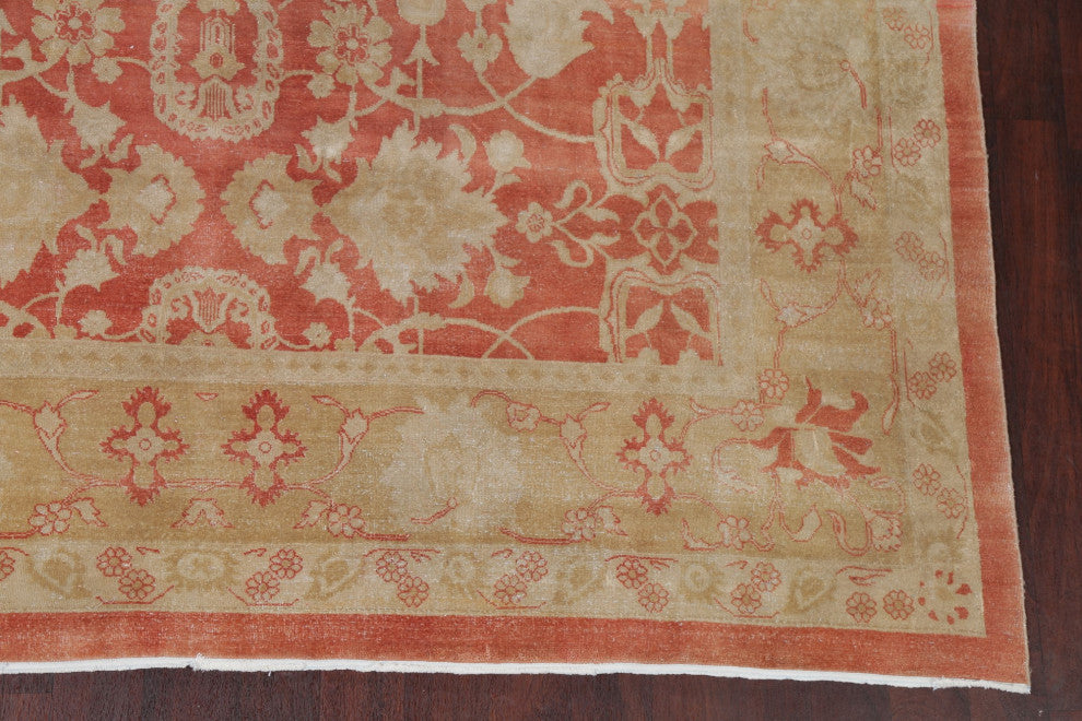 Rustic Style All-Over Hand Made Vegetable Dye Area Rug Oriental, Rust, 9 X 12