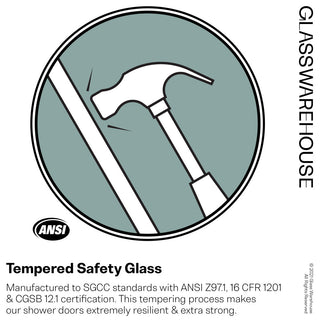 78"x34" Frameless Shower Door Single Fixed Panel, Oil Rubbed Bronze